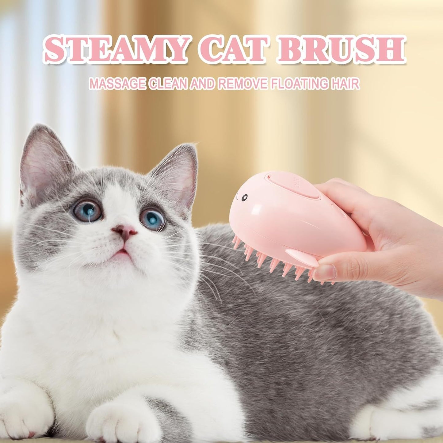 Whale Cat 3-in-1 Steam Brush for Cats & Dogs