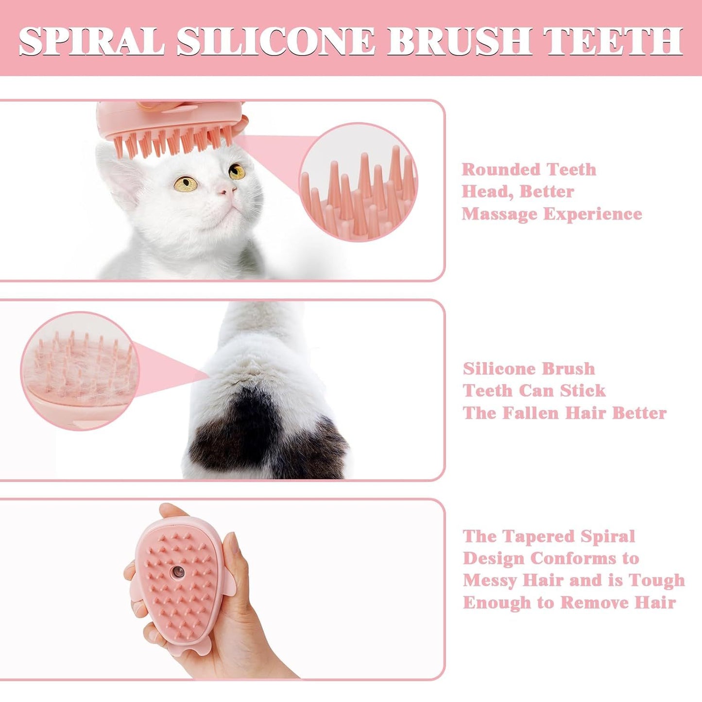 Whale Cat 3-in-1 Steam Brush for Cats & Dogs